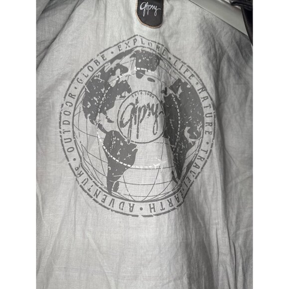 Gipsy Mens Leather Aviator Jacket Sherpa Collar Patches mens large - Picture 9 of 11